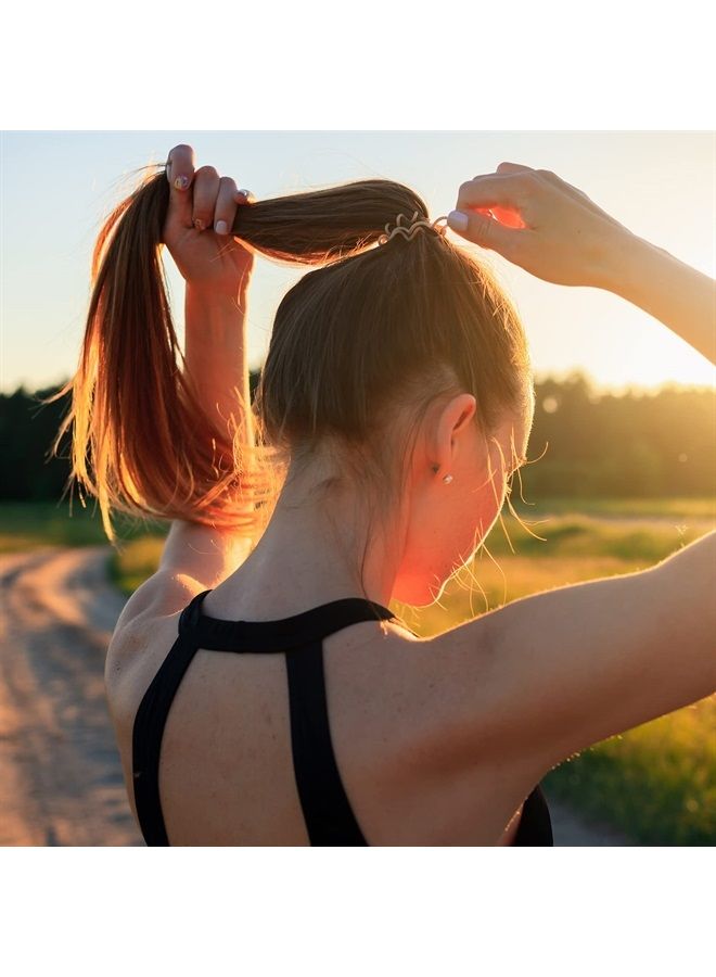 TailaiMei 20 Pcs Spiral Hair Ties, TailaiMei No Crease Coil Hair Ties, Phone Cord Hair Ties for Thick Hair - Women Ponytail Holder Elastics(Black&Transparent) - Image 4