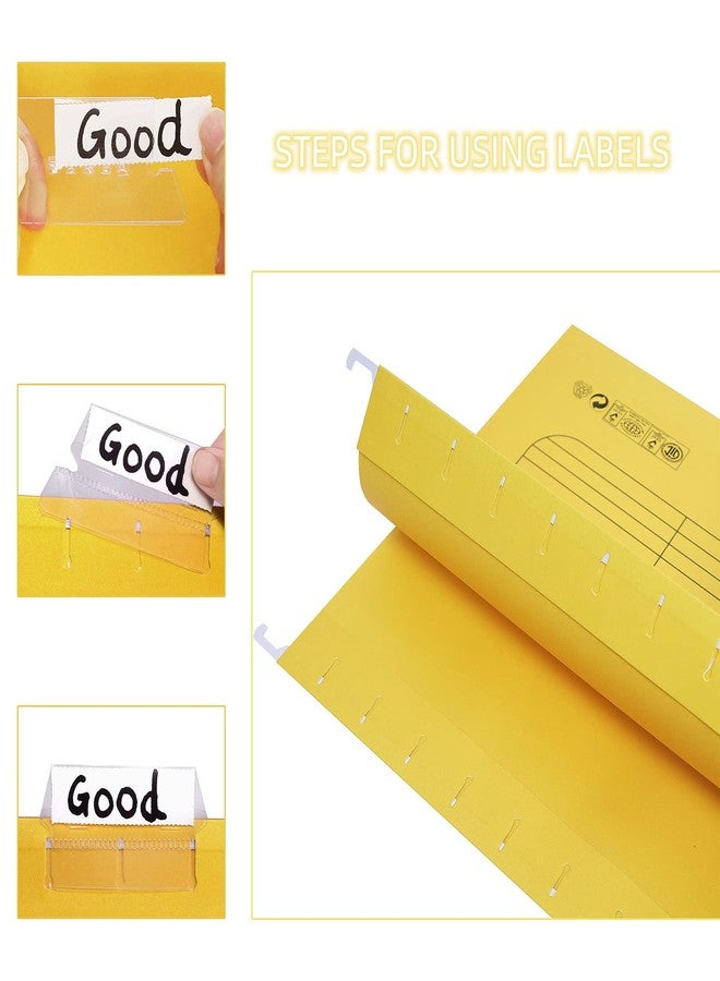 SOYIRI Hanging File Folder, A4 Suspension Files Holder, Hang Folder, Filing Cabinet Suspension File with Tab and Label for School Home Office, Yellow, 25 Pack - Image 5