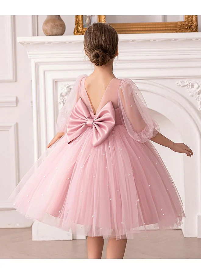 Mark & Mia Mark & Mia Pearl Embellished 3/4th Sleeves Party Dress - Pink