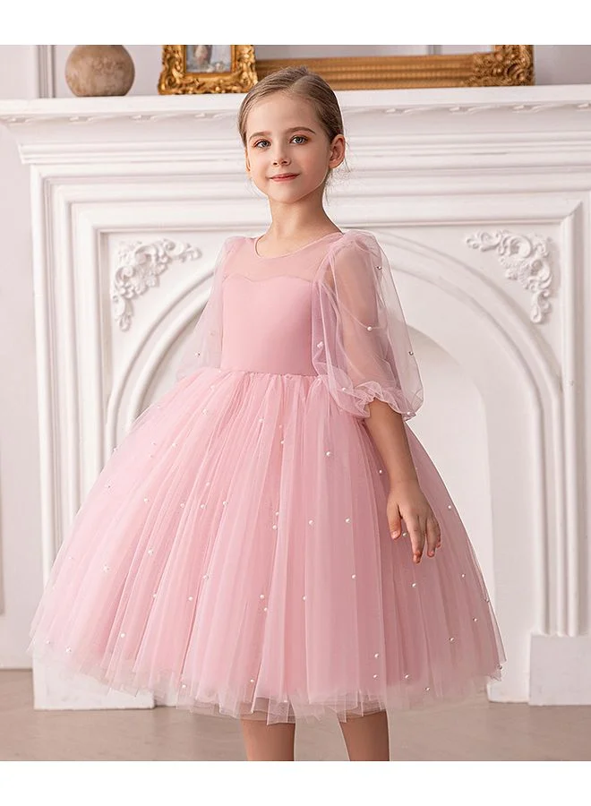 Mark & Mia Mark & Mia Pearl Embellished 3/4th Sleeves Party Dress - Pink