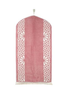 MANASEK Prayer Mat from the Eylul collection with a bag from the local brand Manasek | Saudi products | Made of polyester, cotton, and soft double chenille fabric, comfortable and practical - 70 x 120 cm  - Image 1