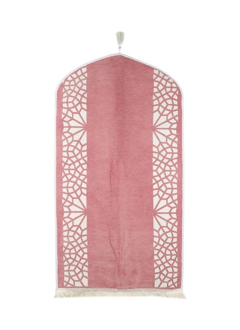 Prayer Mat from the Eylul collection with a bag from the local brand Manasek | Saudi products | Made of polyester, cotton, and soft double chenille fabric, comfortable and practical - 70 x 120 cm