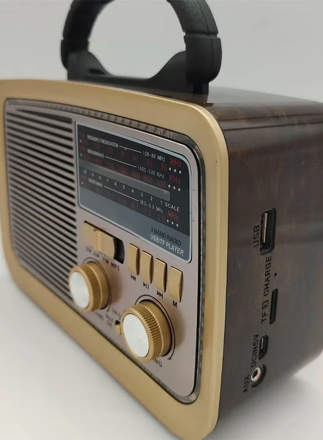 TOSCANA U Portable radio FM - AM - SW Gold/Brown/Black Bluetooth Portable Audio TF Card USB Flash disk Aux playback - Image 2