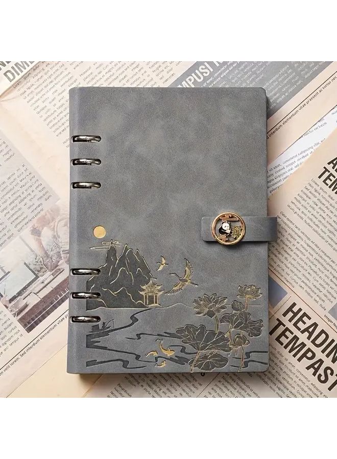 Grey Vintage Style A5 Loose Leaf Notebook With Color Changing PU Cover - Image 1