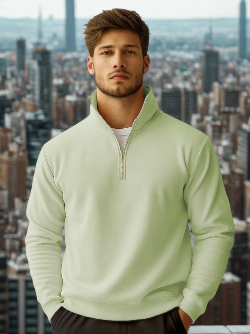 Nobero Men Regular Solid Sweatshirt(1M-TWSS-R0032-CO6_Cool Matcha_2XL) - Image 5