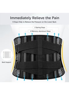 FREETOO Freetoo Back Braces for Lower Back Pain Relief with 6 Stays, Breathable Back Support Belt for Men/Women for work, Anti-skid lumbar support belt with 16-hole Mesh for sciatica,plus size(XXL)  - Image 2