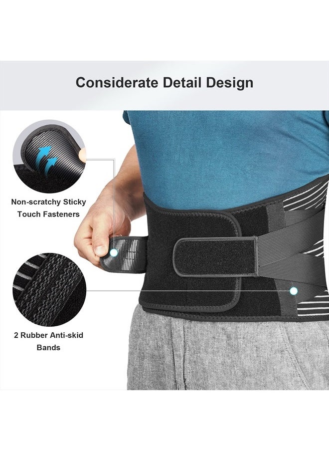 FREETOO - Freetoo Back Braces for Lower Back Pain Relief with 6 Stays, Breathable Back Support Belt for Men/Women for work, Anti-skid lumbar support belt with 16-hole Mesh for sciatica,plus size(XXL) - Image 1