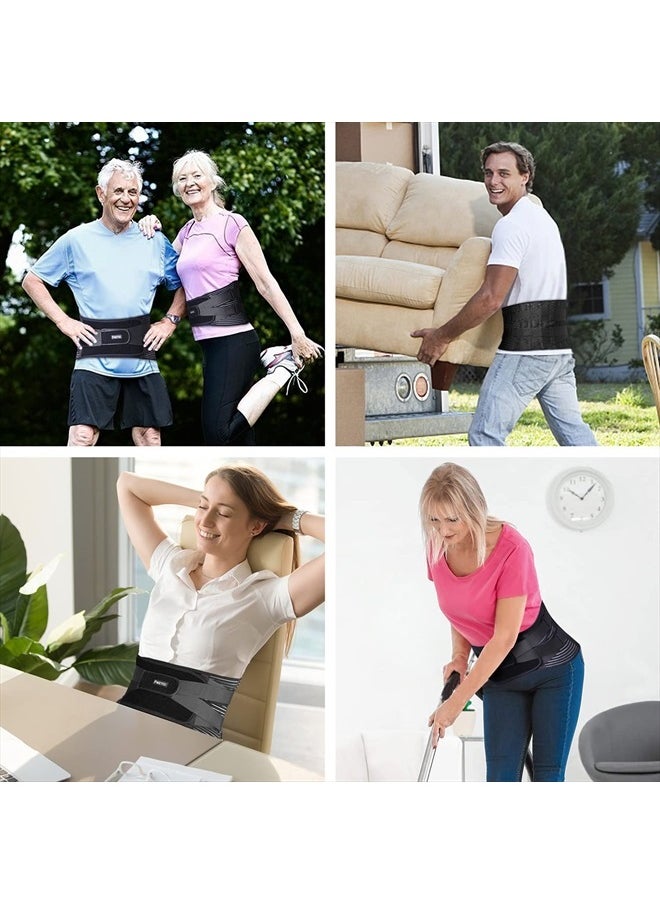 FREETOO - Freetoo Back Braces for Lower Back Pain Relief with 6 Stays, Breathable Back Support Belt for Men/Women for work, Anti-skid lumbar support belt with 16-hole Mesh for sciatica,plus size(XXL) - Image 1
