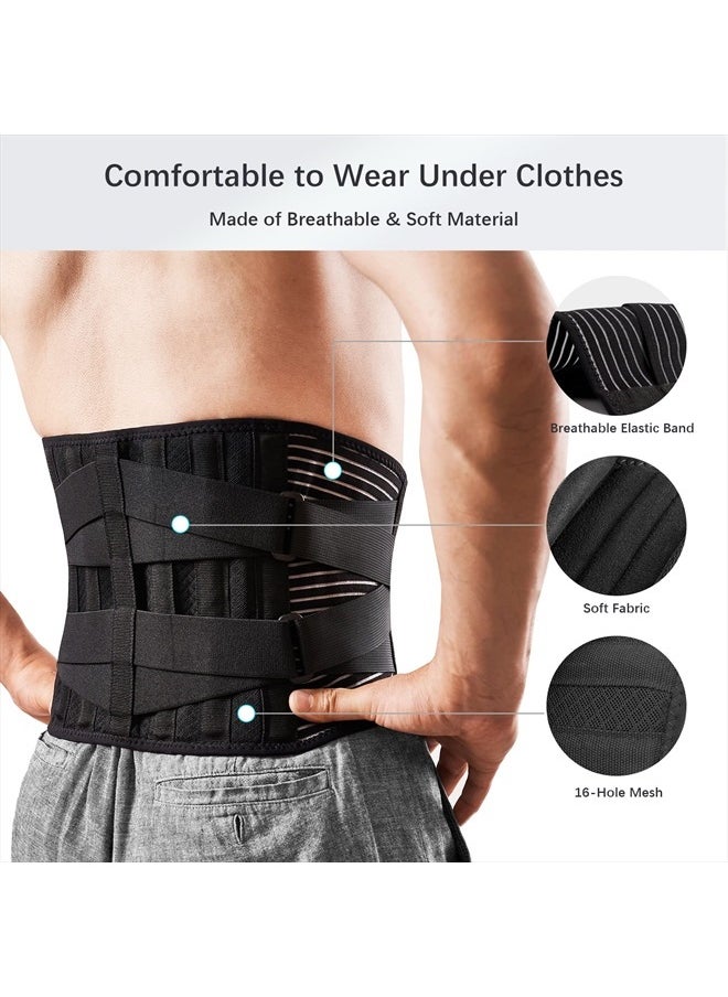 FREETOO - Freetoo Back Braces for Lower Back Pain Relief with 6 Stays, Breathable Back Support Belt for Men/Women for work, Anti-skid lumbar support belt with 16-hole Mesh for sciatica,plus size(XXL) - Image 1