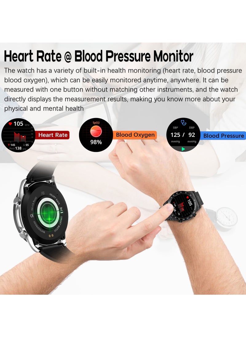 RollsTimi  Men's Smartwatch 1.43" Amoled HD Full Touch Screen Fitness Tracker Heart Rate Sleep Monitor Business Sports Smart Watch for Men  - Image 4