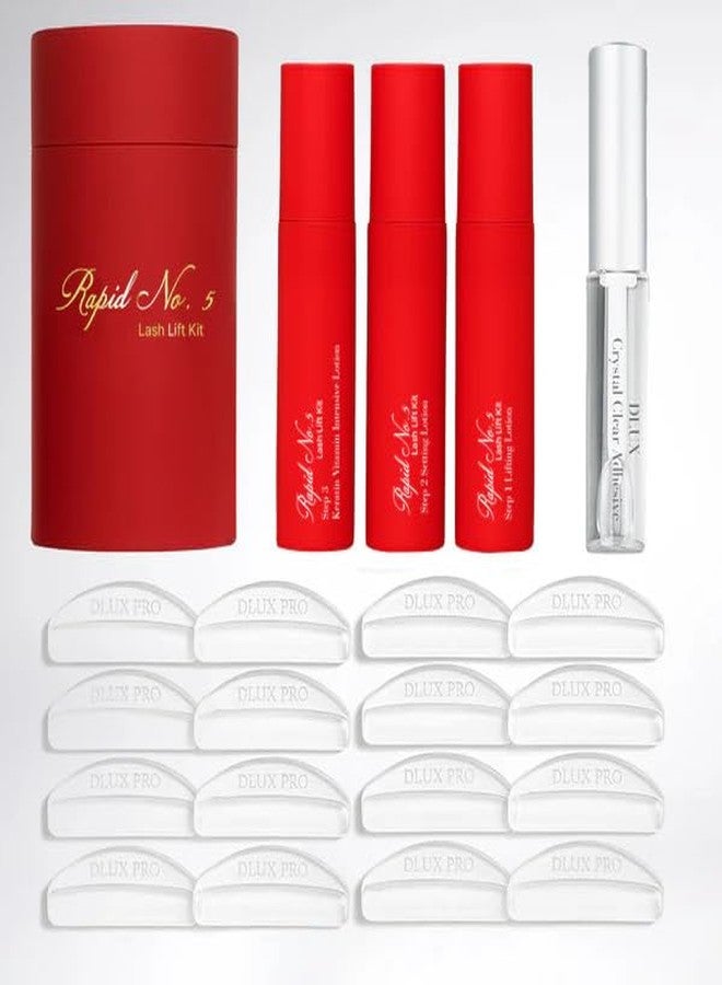 DLUX PROFESSIONAL Korean Lash Lift Kit – Rapid No.5 Eyelash Perm Kit, Semi-Permanent DIY Lash Lift, Lash Lamination and Brow Lamination Kit, Lasts Up to 4 Weeks, Salon and Home Use - Image 1
