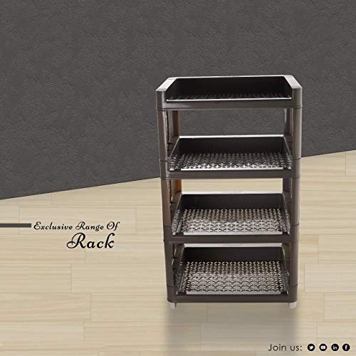 Kavid Plastic Book Storage is Play Rack Shelf Cabinet Unit Organizer - Brown - Image 3
