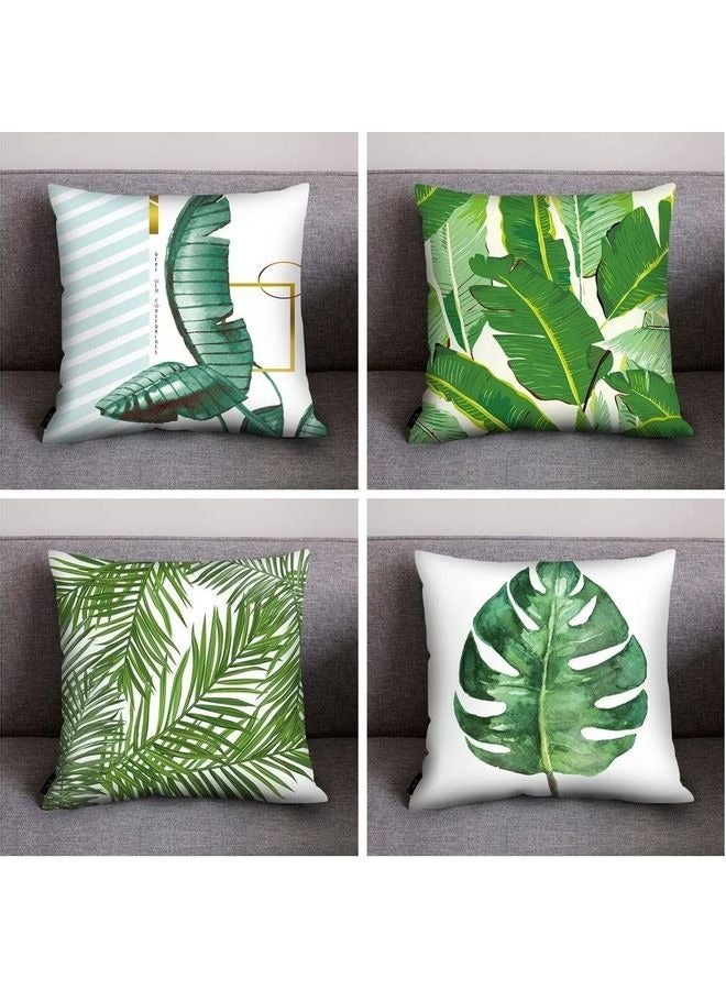 PEI  AN 4-Piece Decorative Sofa Pillow Set Green/White/Gold