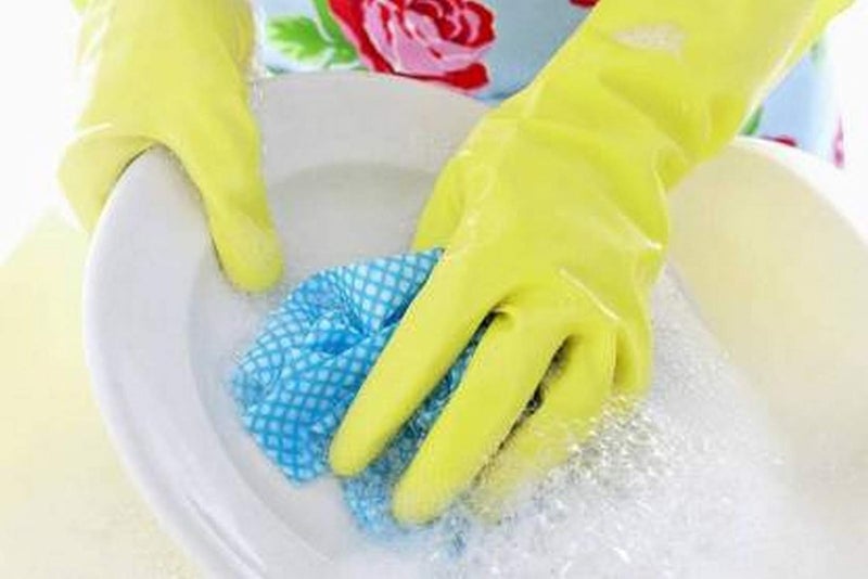 RBGIIT Seebuy Reusable Waterproof Rubber Safety Gloves for Dish Washing Home and Kitchen Cleaning Garden Yellow Free Size 10 Pairs - Image 5