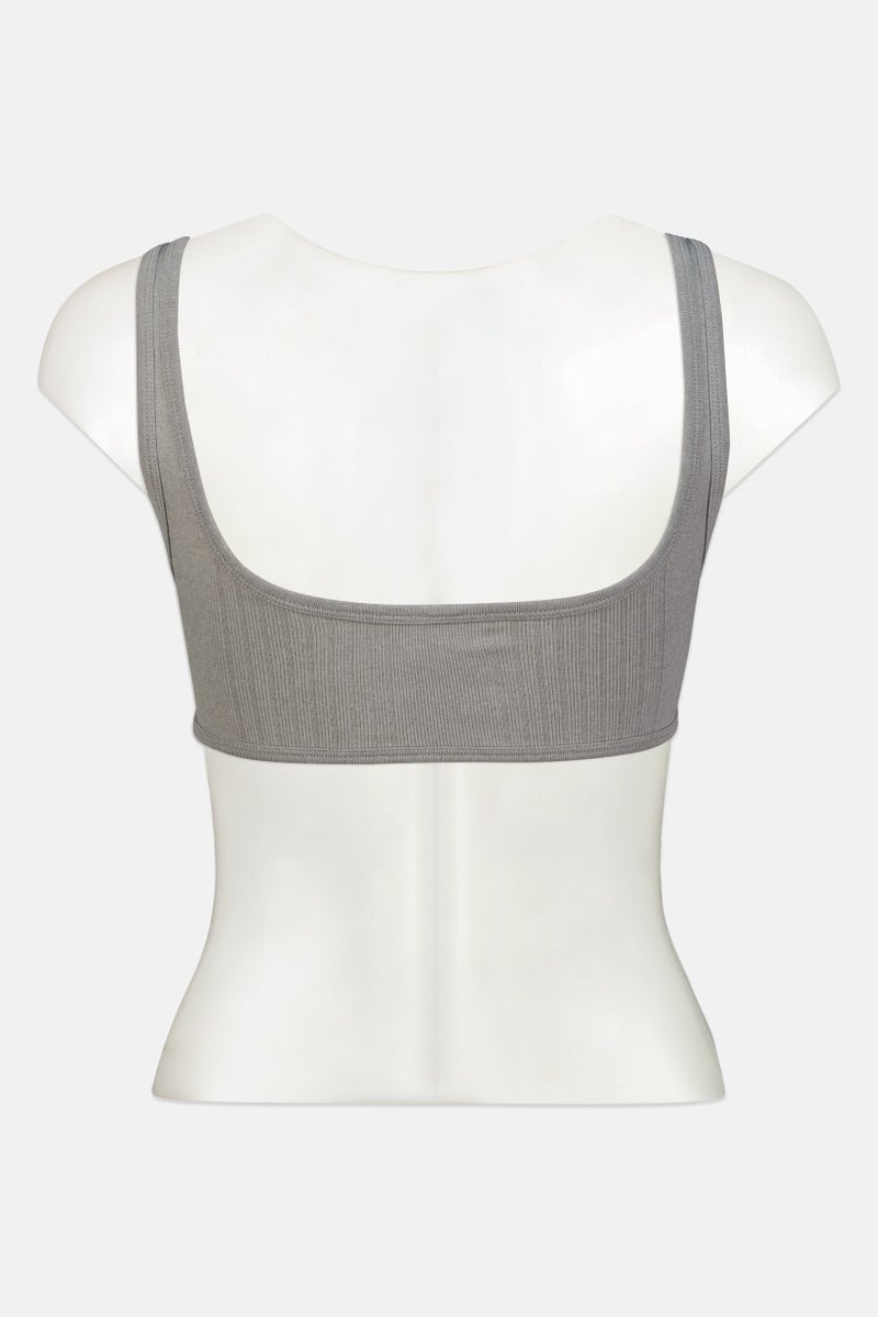 FOREVER 21 Women Seamless Non Padded Bralette, Grey - Image 2