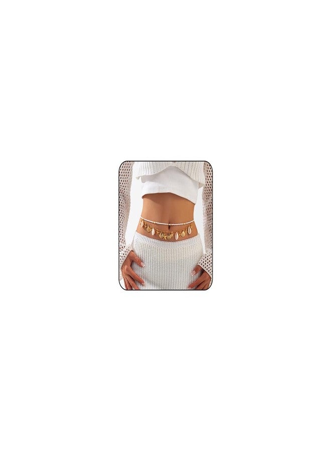 MIFYNN Shell Starfish Waist Chain for Women, Beach Wedding Body Jewelry, Boho Adjustable Belly Chain, Gold Plated Starfish Belly Jewelry, Summer Party Vacation Accessories (Gold1) - Image 1