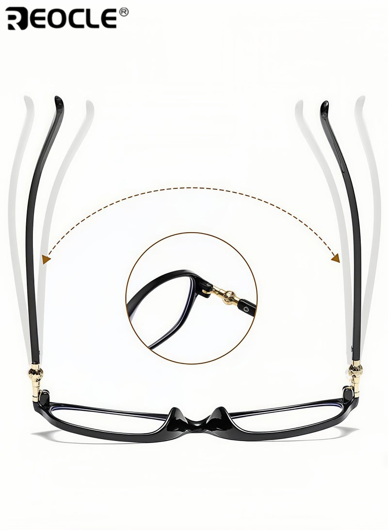 REOCLE Women's Reading Glasses Anti Eyestrain Blue Light Blocking Glasses Lightweight Durable Readers Computer Readers - Image 4