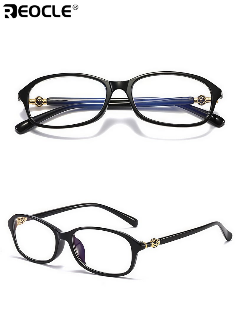 REOCLE Women's Reading Glasses Anti Eyestrain Blue Light Blocking Glasses Lightweight Durable Readers Computer Readers - Image 5
