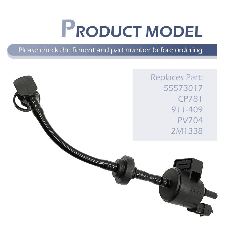 CyperFair Vapor Canister Purge Valve - High Temperature Resistant EVAP Emission Purge Valve Replacement for Chevrolet Cruze, Compatible with 55573017, PV704, 2M1338, 55576071, 0280142 (Black) - Image 4