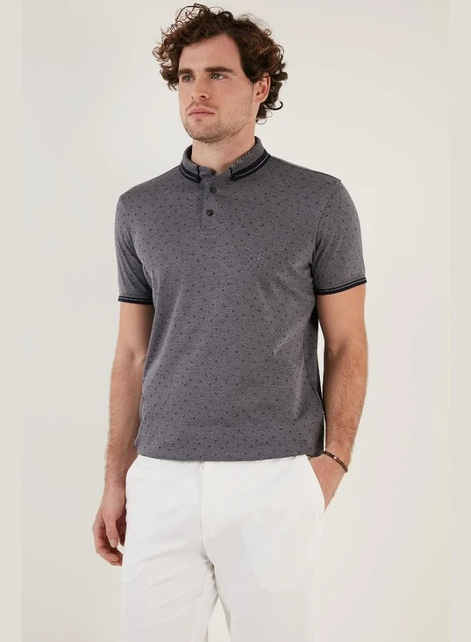 Buratti  Buratti Cotton Blend Patterned Slim Fit Polo Collar T Shirt Men's Polo Collar T-Shirt 646B3250 for Men | Best Price UAE