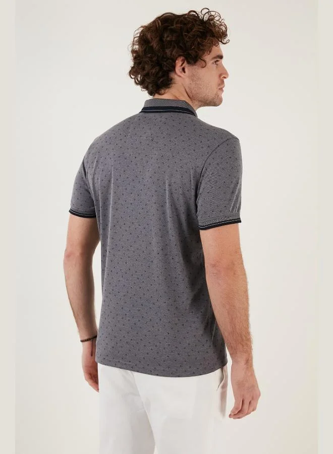 Buratti  Buratti Cotton Blend Patterned Slim Fit Polo Collar T Shirt Men's Polo Collar T-Shirt 646B3250 for Men | Best Price UAE