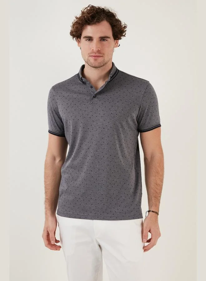 Buratti  Buratti Cotton Blend Patterned Slim Fit Polo Collar T Shirt Men's Polo Collar T-Shirt 646B3250 for Men | Best Price UAE