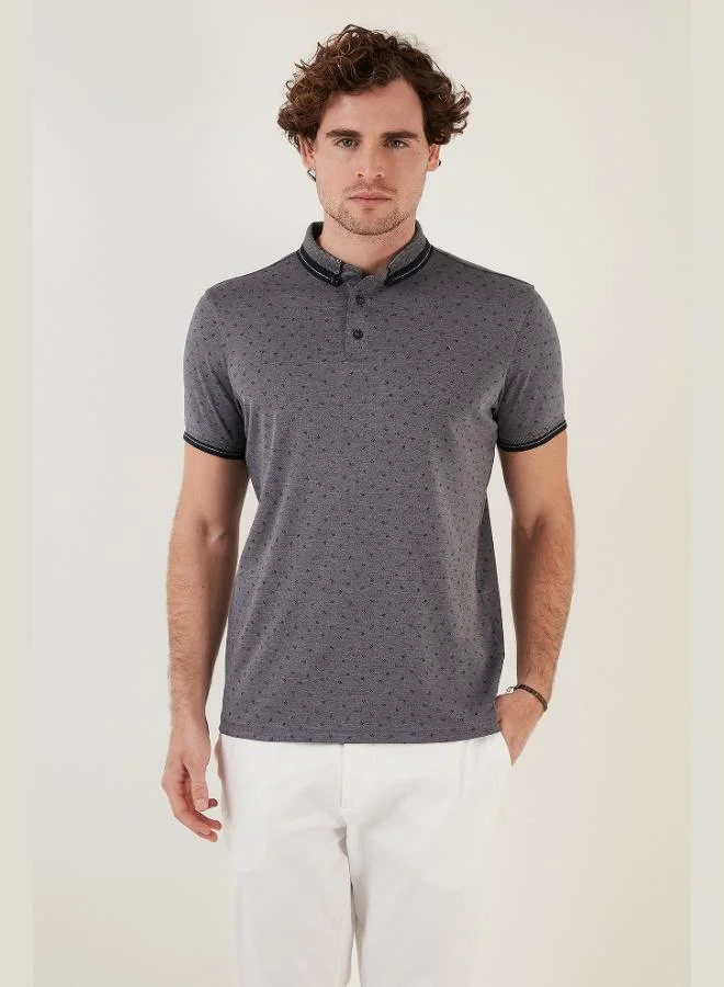 Buratti  Buratti Cotton Blend Patterned Slim Fit Polo Collar T Shirt Men's Polo Collar T-Shirt 646B3250 for Men | Best Price UAE