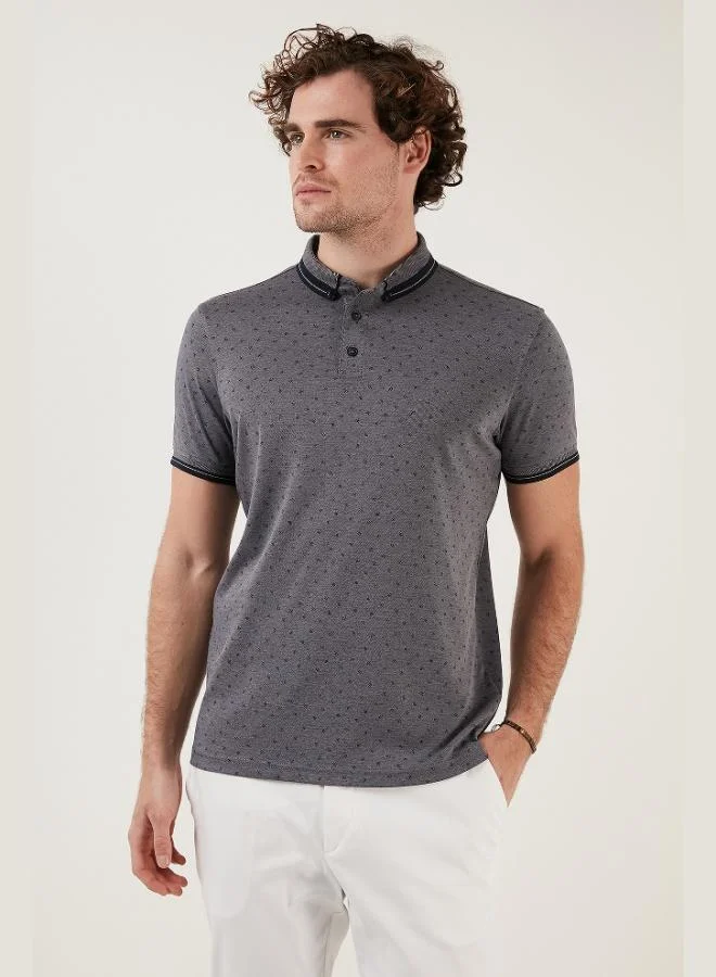 Buratti Cotton Blend Patterned Slim Fit Polo Collar T Shirt Men's Polo Collar T-Shirt 646B3250