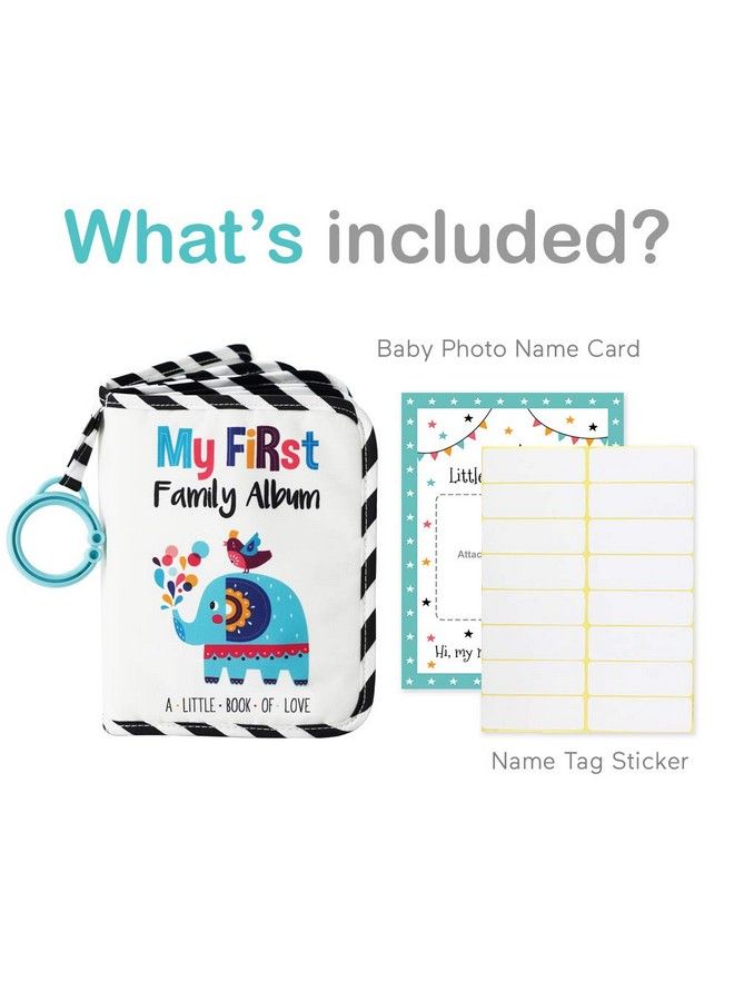 Urban Kiddy ™ Baby My First Family Album ; Soft Photo Cloth Book Gift Set For Newborn Toddler & Kids (Elephant) - Image 3
