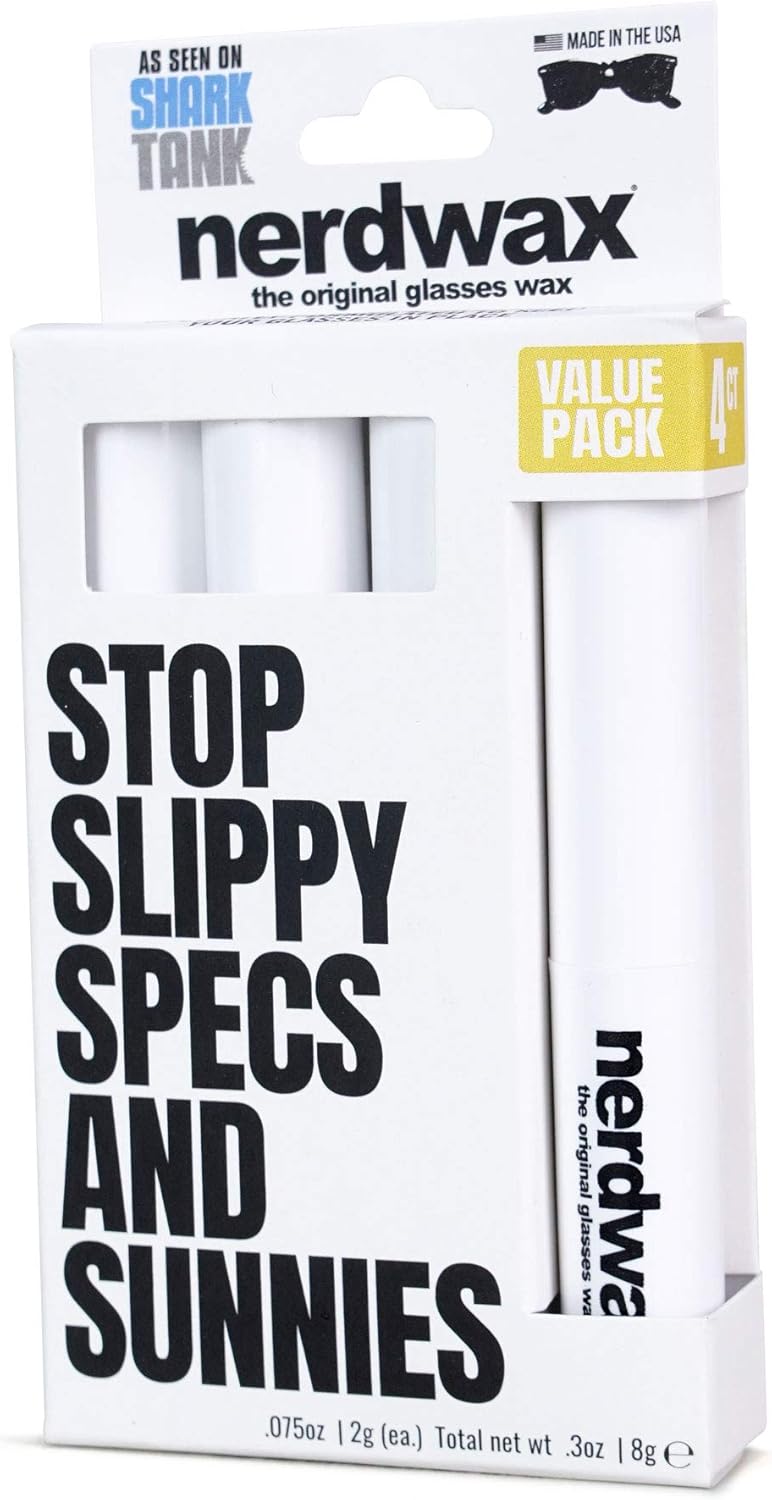 Nerdwax Glasses Wax - 4ct Value Pack | Stop Sliding Glasses | Anti-Slip Eyewear Retainer | As Seen on Shark Tank - Image 1