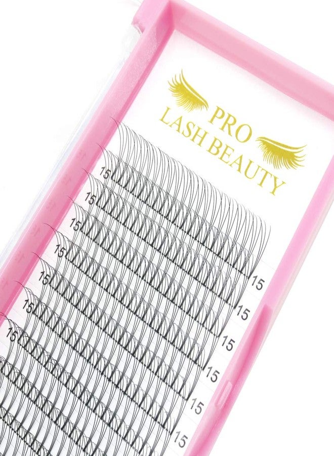 PRO LASHBEAUTY Premade Fans Eyelash Extensions 3D-C-0.10-14 Short Stem Premade Volume Eyelash Extensions 9 to 20 mm Pre made Lash Fans 3D 5D 7D Volume Lash Extensions .07 .10 C D Curl(3D-C-0.10,14mm) - Image 1