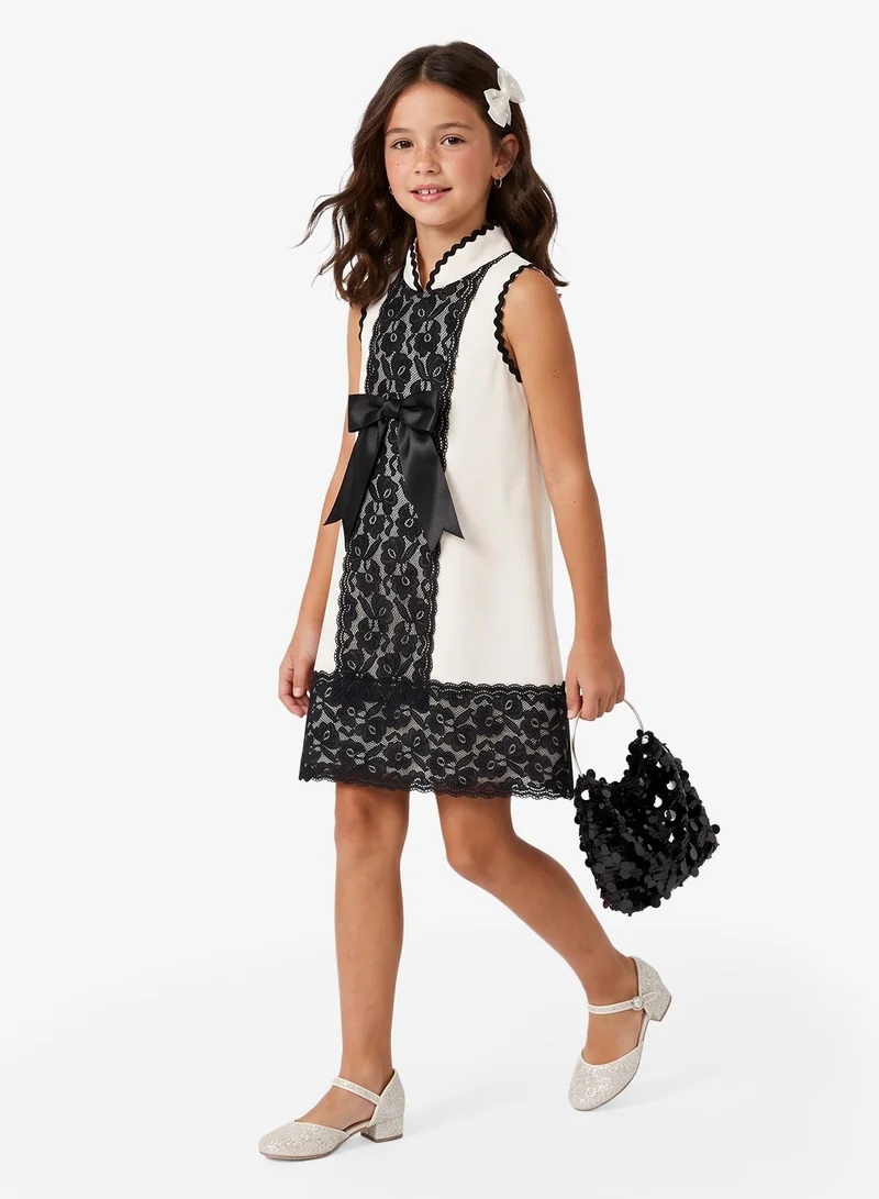 Little Golden Apple Little Lace Trim A-Line Dress
