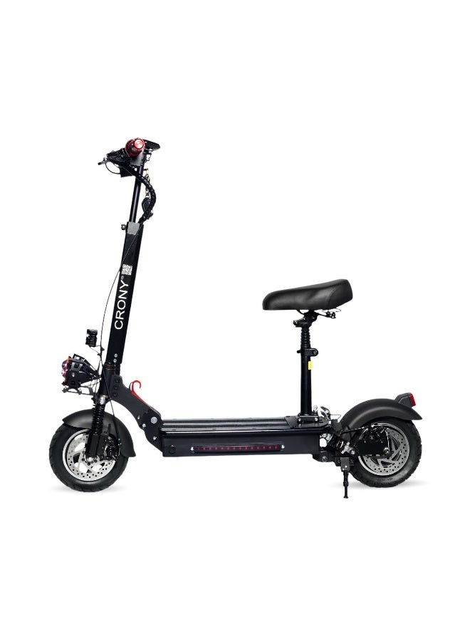 Crony V10 Big Display 1200W Motor Electric Scooter, 20-40KM Range, 10” Off-Road Tires, 48V 12AH Battery, Dual Suspension, Dual Disc Brakes, Foldable Aluminum Frame, Triple LED Headlights, LED Base Lighting, Heavy Duty 120KG Load, Electric Scooter with Seat for Adults, Perfect for Fast Urban Commuting and Outdoor Adventures-BLUE - Image 2