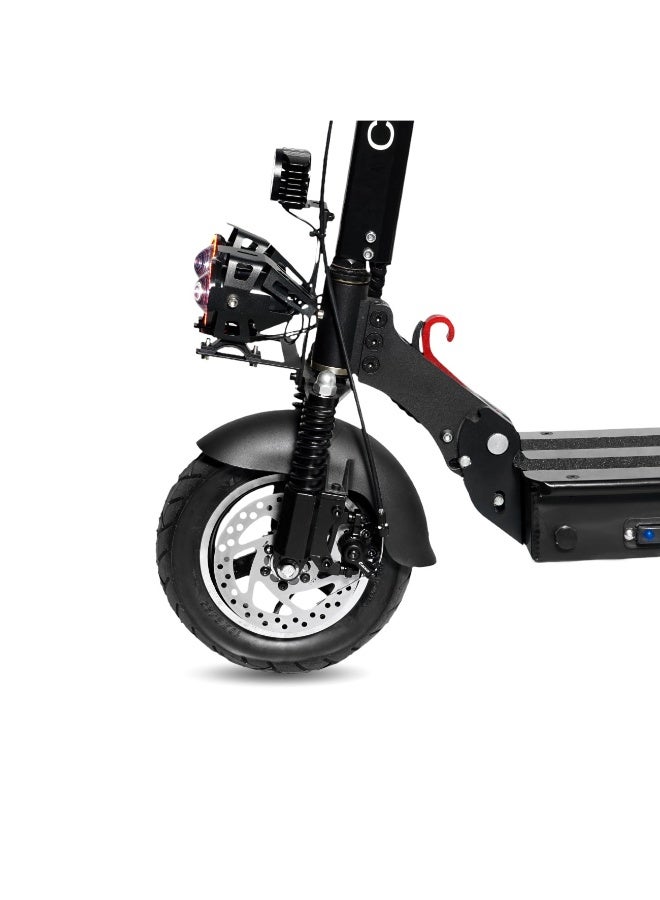 Crony V10 Big Display 1200W Motor Electric Scooter, 20-40KM Range, 10” Off-Road Tires, 48V 12AH Battery, Dual Suspension, Dual Disc Brakes, Foldable Aluminum Frame, Triple LED Headlights, LED Base Lighting, Heavy Duty 120KG Load, Electric Scooter with Seat for Adults, Perfect for Fast Urban Commuting and Outdoor Adventures-BLUE - Image 4