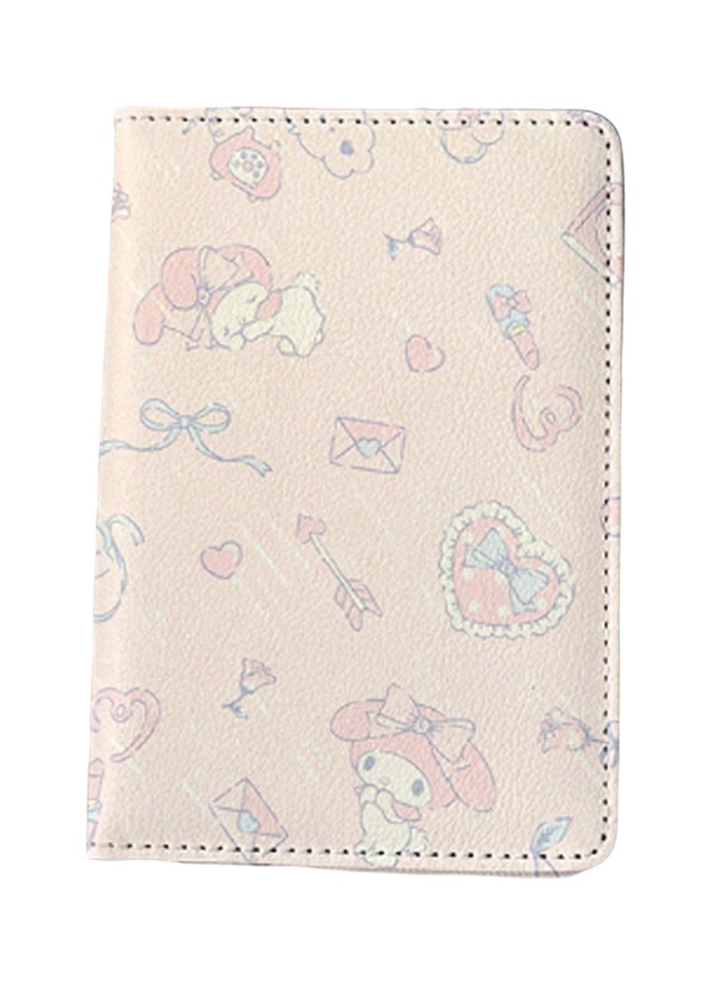 Light Pink Printed Passport Holder Multi-Function Card Holder Passport Protection Cover, Id Card Holder Boys And Girls Pu Leather Travel Id Card Holder, Travel Accessories - Image 1