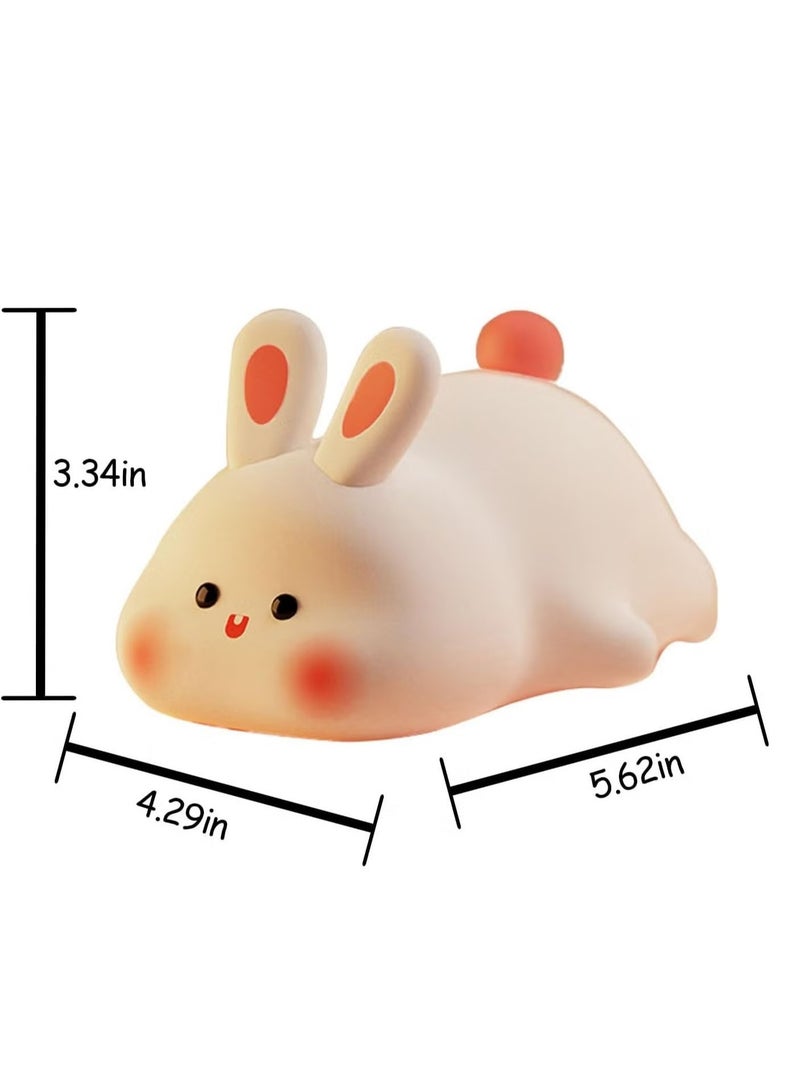 TIGER Big Face Rabbit Light – Cute Night Light for Kids, Rabbit LED Bedside Lamp, Rechargeable Nursery Night Light for Boys & Girls, Soft Glow Yellow Bunny Lamp, Perfect Gift for Children - Image 2