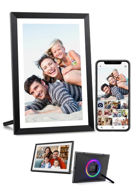 32GB Digital Picture Frame 10.1 Inch LED Light Digital Photo Frame with 1280 * 800 IPS Full HD Touchscreen, WiFi Smart Frame Share Photos and Videos via AiMOR App for Anywhere