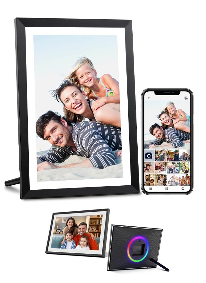 ASIV 32GB Digital Picture Frame 10.1 Inch LED Light Digital Photo Frame with 1280 * 800 IPS Full HD Touchscreen, WiFi Smart Frame Share Photos and Videos via AiMOR App for Anywhere  - Image 1