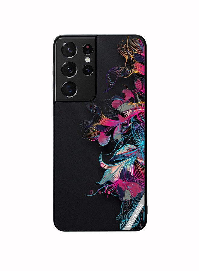 VR CREATIVE Protective Case Cover For Samsung Galaxy S21 Ultra 5G Flower Design Multicolour - Image 1