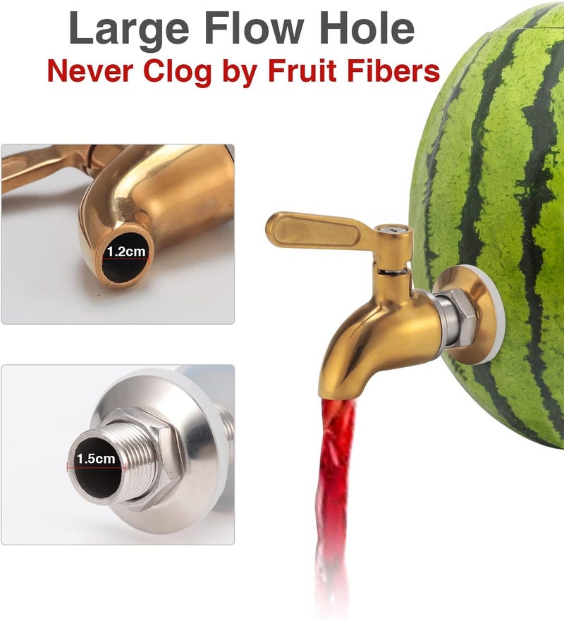 Lyty Stainless Steel Watermelon Keg Tap Kit - [Leakproof] [NO Clog] Pumpkin Fruit Keg Tapping with Coring Tool, [Adjust Shank] Watermelon Spigot for Cocktail Party-Ice Tea Drink Dispenser Spout - Image 5