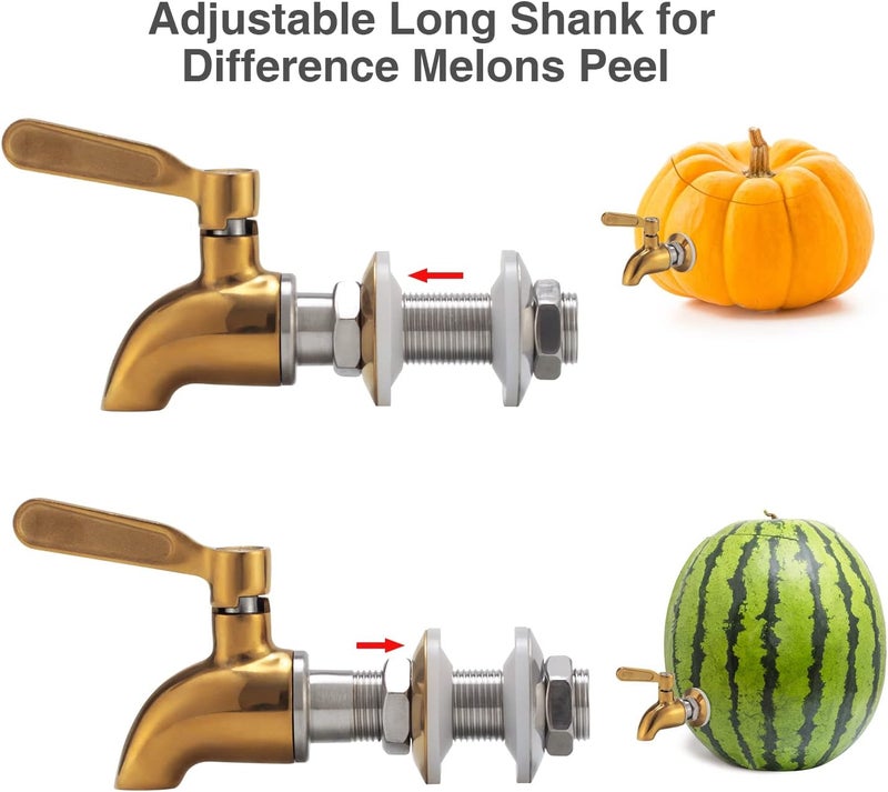 Lyty Stainless Steel Watermelon Keg Tap Kit - [Leakproof] [NO Clog] Pumpkin Fruit Keg Tapping with Coring Tool, [Adjust Shank] Watermelon Spigot for Cocktail Party-Ice Tea Drink Dispenser Spout - Image 3