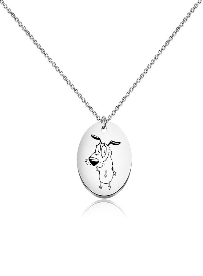 WUSUANED Funny Pink Dog Necklace Cartoon Character Inspired Jewelry Cowardly Dog Gift Cartoon Fan Gift Dogs Lover Gifts - Image 1