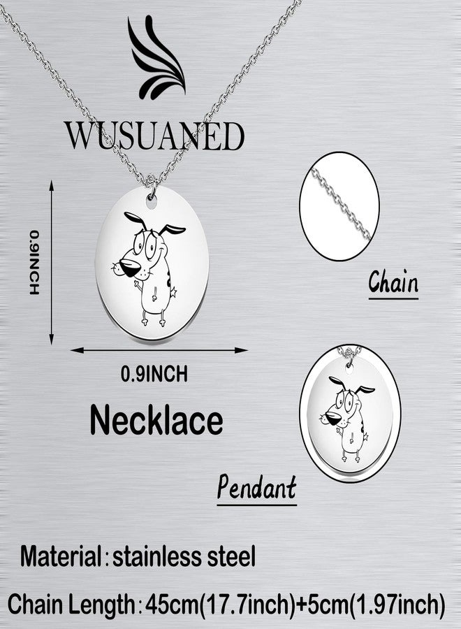 WUSUANED Funny Pink Dog Necklace Cartoon Character Inspired Jewelry Cowardly Dog Gift Cartoon Fan Gift Dogs Lover Gifts - Image 2