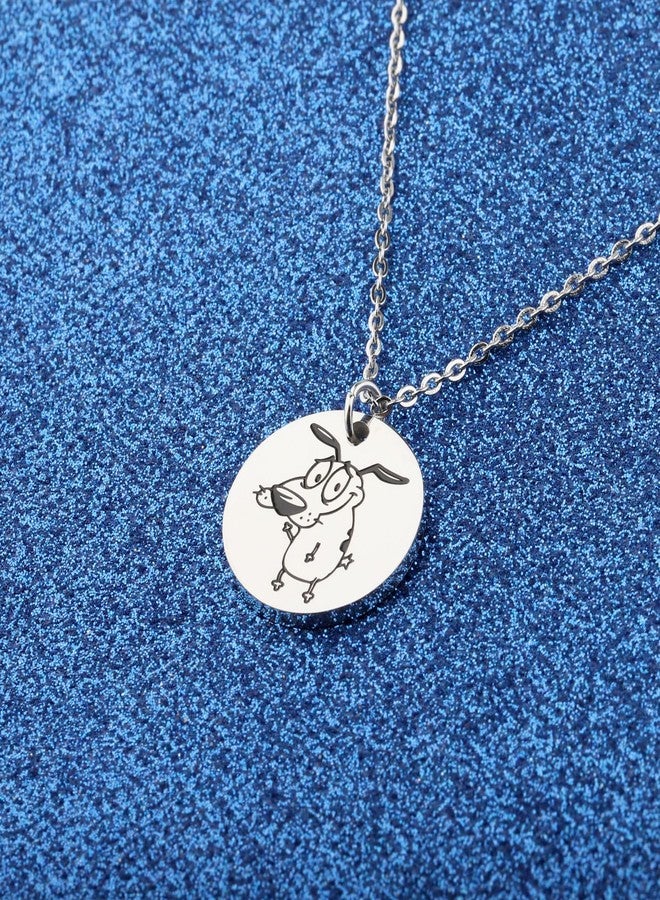 WUSUANED Funny Pink Dog Necklace Cartoon Character Inspired Jewelry Cowardly Dog Gift Cartoon Fan Gift Dogs Lover Gifts - Image 3