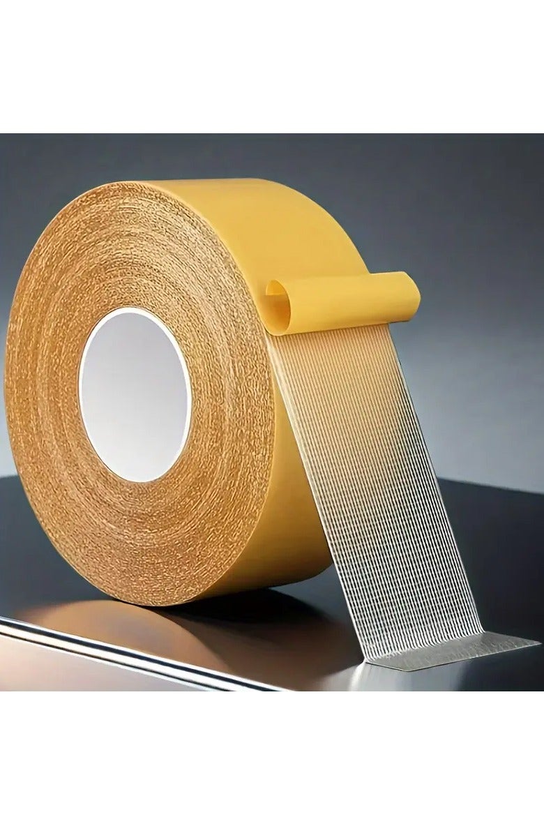 بامير 5 سم × 5 أمتار - شريط لاصق مزدوج الجوانب - لاصق شديد التحمل متعدد الأسطح للجدران والزجاج والأقمشة والخشب والمعادن - مثالي لإصلاحات المنزل والمطبخ والمكتب - Image 1