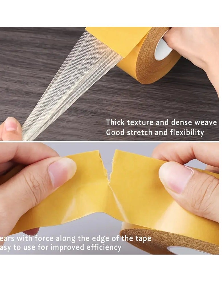 بامير 5 سم × 5 أمتار - شريط لاصق مزدوج الجوانب - لاصق شديد التحمل متعدد الأسطح للجدران والزجاج والأقمشة والخشب والمعادن - مثالي لإصلاحات المنزل والمطبخ والمكتب - Image 3