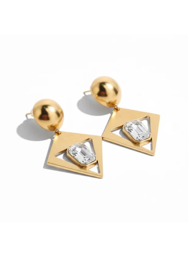 Bariq Radiant Geometric Drop Earrings - Tarnish Free - Image 2