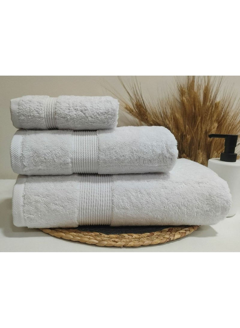 Jacquar Dina 100% Egyptian Cotton Bath Towel 3-Piece Set Soft Quick Dry Towels Size 30x30, 100x50 and 140x70 cm - Image 2