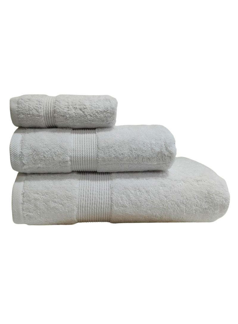 Jacquar Dina 100% Egyptian Cotton Bath Towel 3-Piece Set Soft Quick Dry Towels Size 30x30, 100x50 and 140x70 cm - Image 1