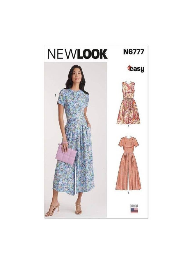 New Look UN6777A Easy to Make Misses' Close Fitting Dress and Jumpsuit Sewing Pattern Packet, Design Code N6777, Sizes 8-10-12-14-16-18-20, Multicolor - Image 1
